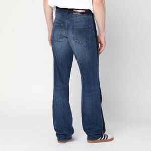 WALES BONNER Men's Wide Leg Jeans with Side Stripe Men BLUE Pants